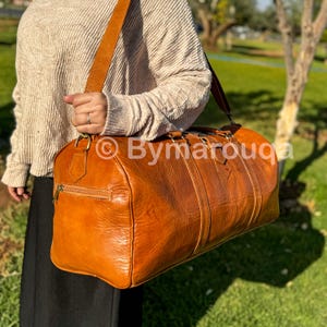 Leather Duffel Bag, Leather luggage Bags, Handmade Moroccan travel bags