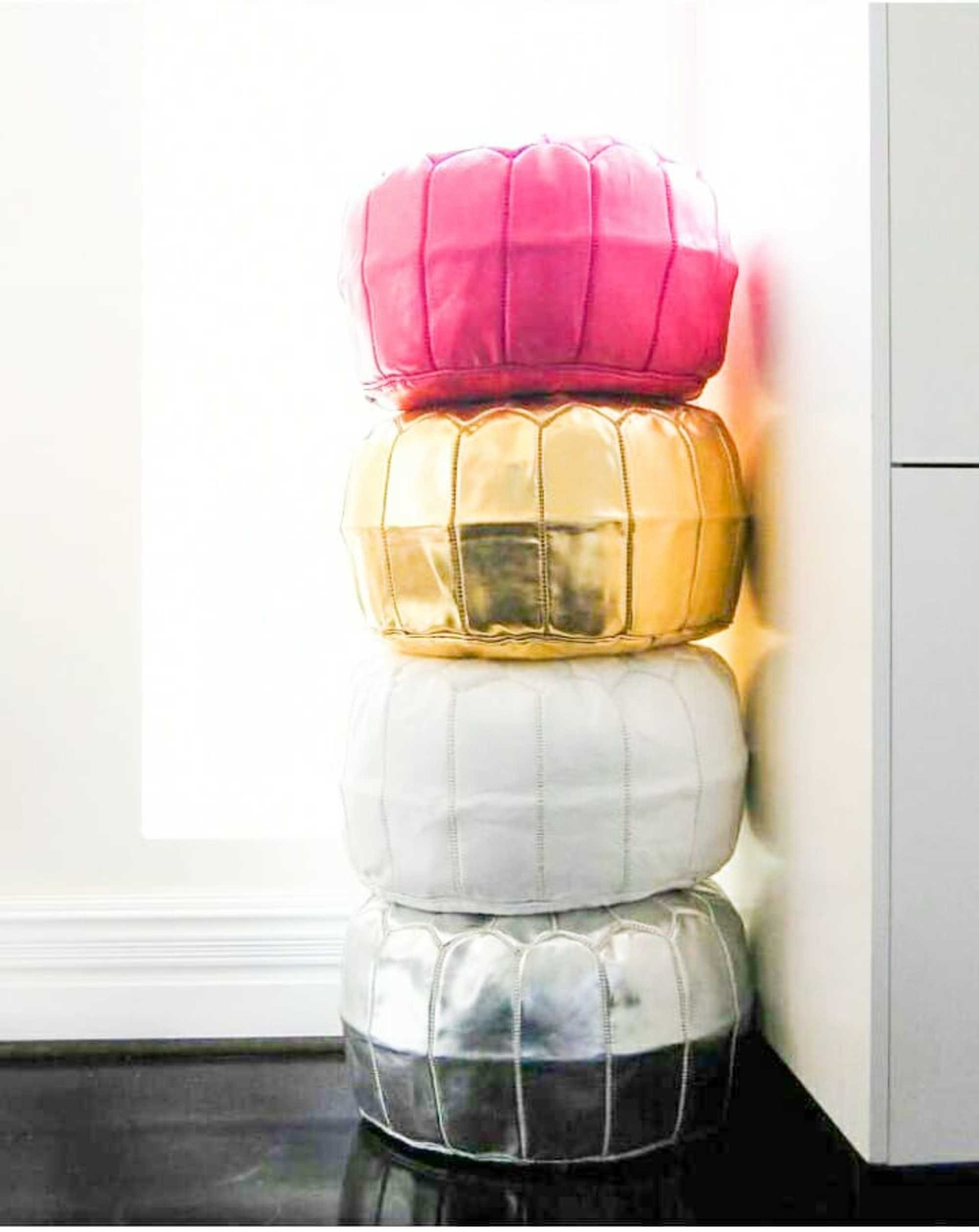 WHOLSALE Leder Pouf Ottoman Pouf Rund Pouf Marokkanischer | Etsy