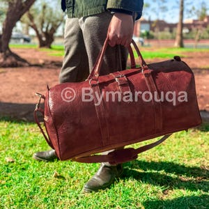 Handmade Moroccan Travel Bag, Leather Duffle Bag, Leather overnight