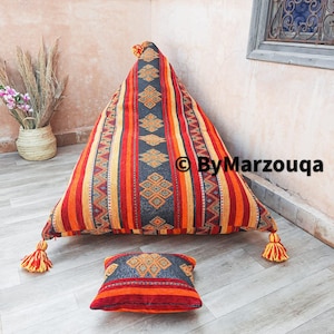 Bean bag chair adult: Moroccan Kilim pouf, Lounge Chair[ COVER ONLY]