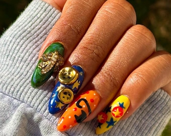 Coraline Press on Nails 3D Fall Nail Art