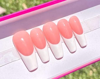 French Nail Press ons Reusable Gel Nails