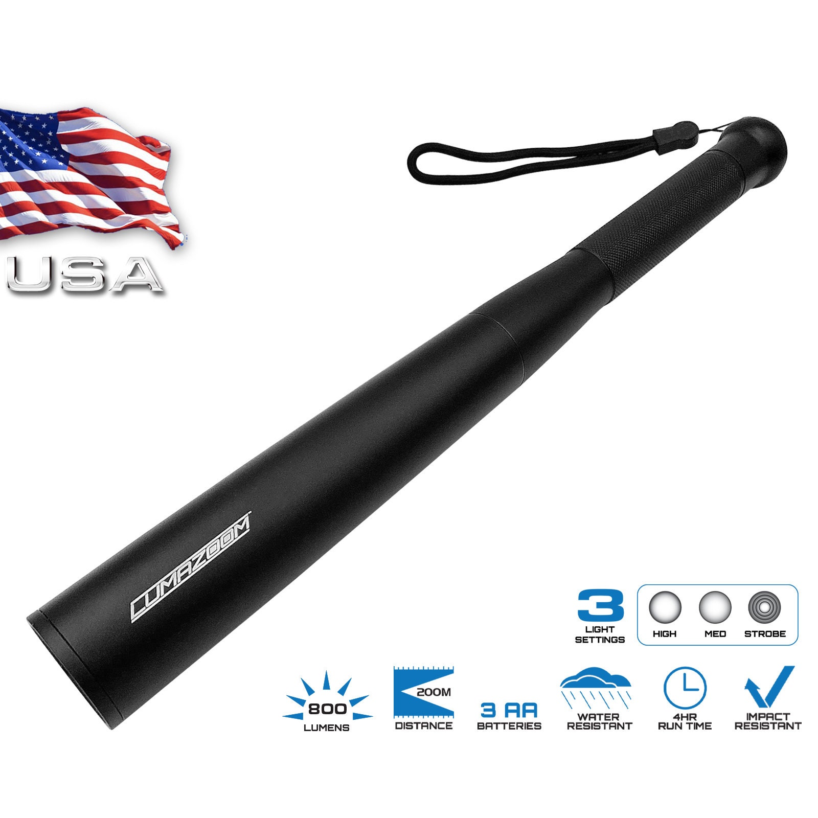 LED Aluminum Bat Tactical Flashlight Etsy