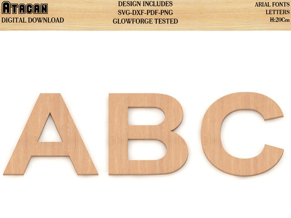 Alfabeto Arial Font Lettere In Legno File SVG Laser Cut Per.