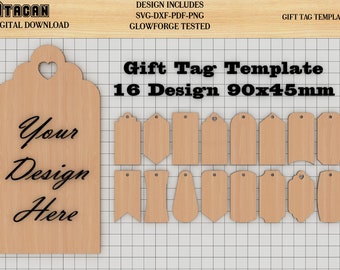 Geschenkanhänger Laser geschnitten Vorlagen 16 Design, Geschenkanhänger Tags Vorlage SVG, PDF, PNG, Dxf Dateien 238