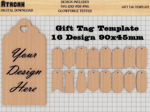 Gift Tag Laser Cut Templates 16 Design Gift Labels Tags - Etsy