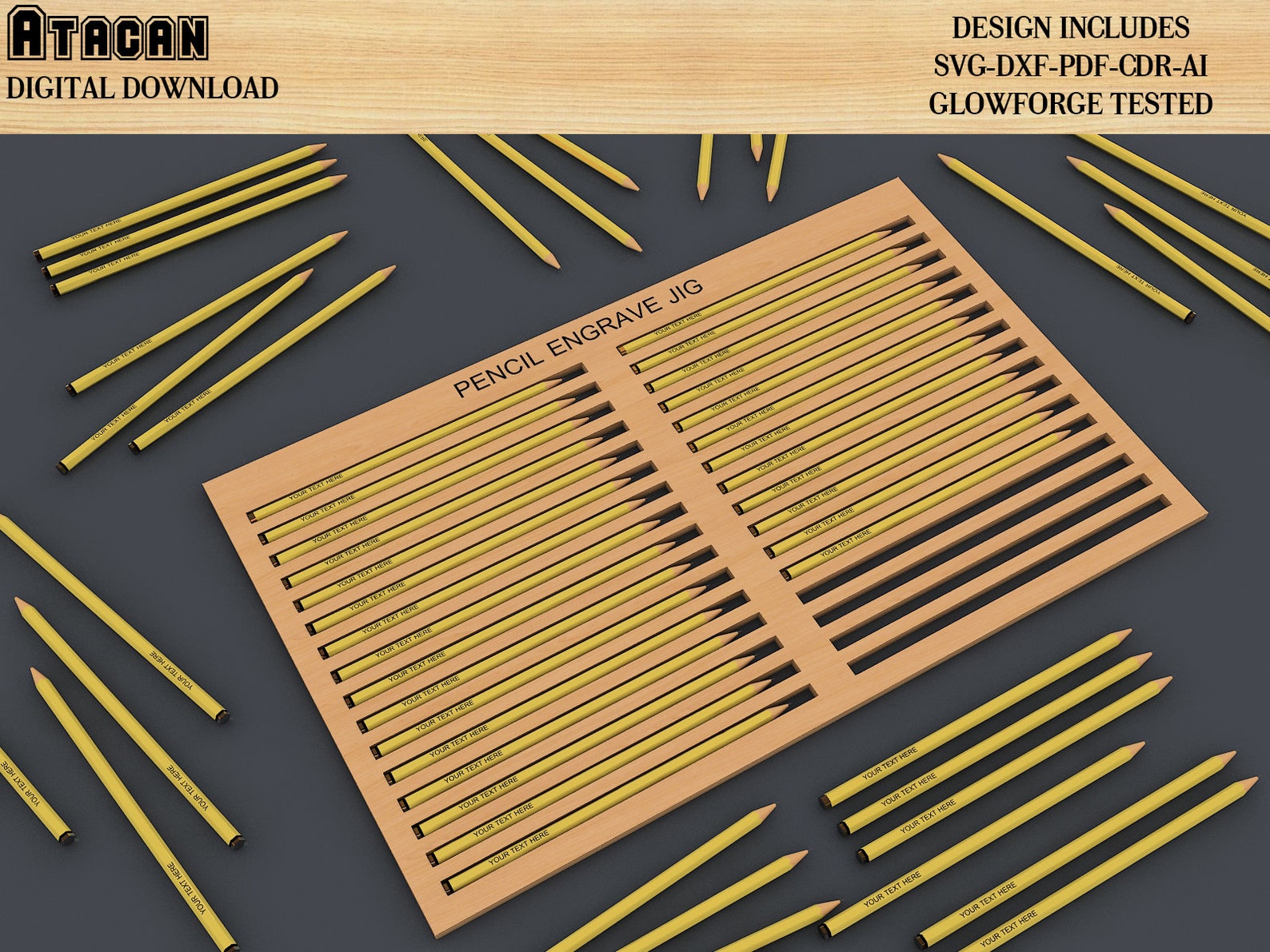 Pencil Jig SVG File / Digital Pencil Jig File / Easy to Use Etsy