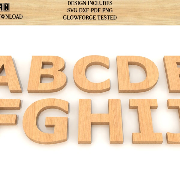 Alphabet GIMP Font Letters SVG Laser Cut files / Home Letters / glowforge files 103