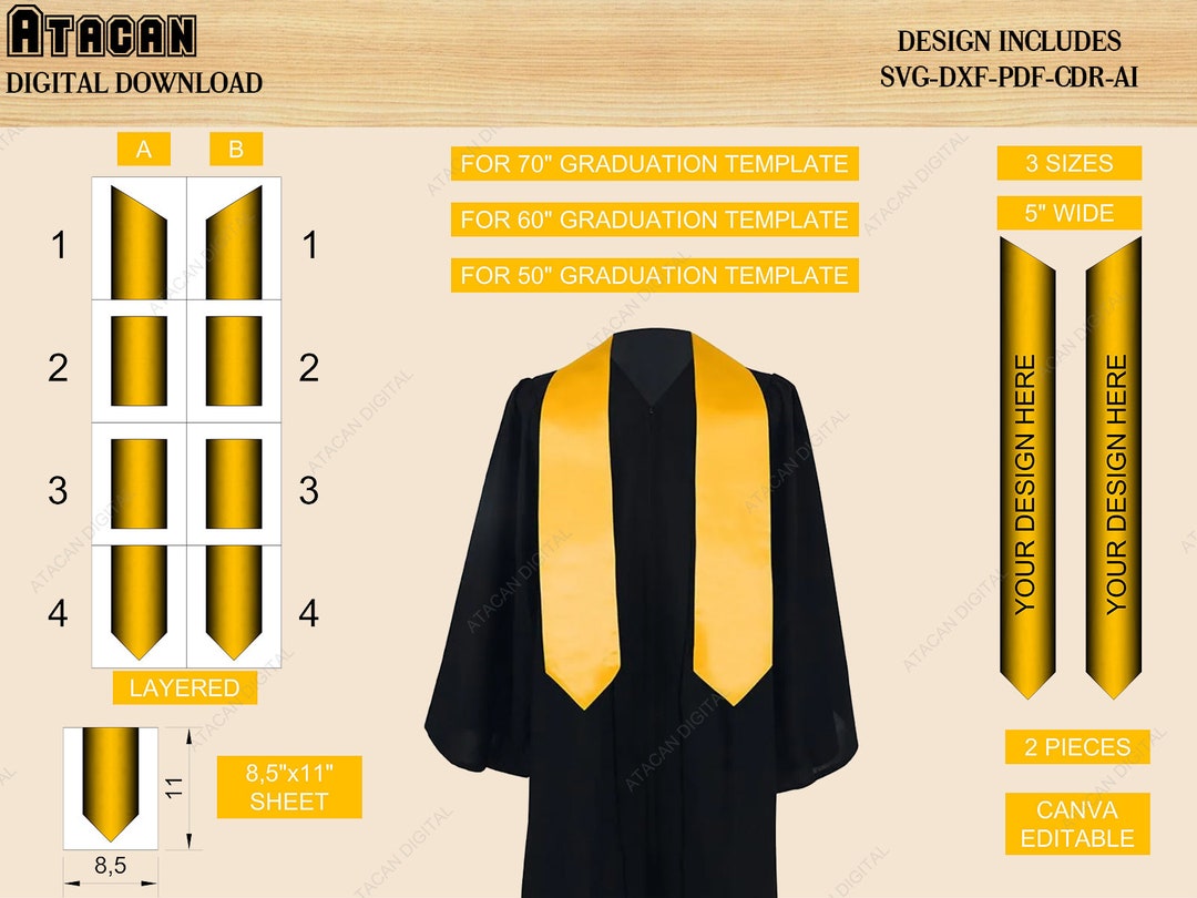 Customized Graduation Stole Template / Graduation Stole Sublimation Customized Graduation Stole Template / Graduation Stole Sublimation