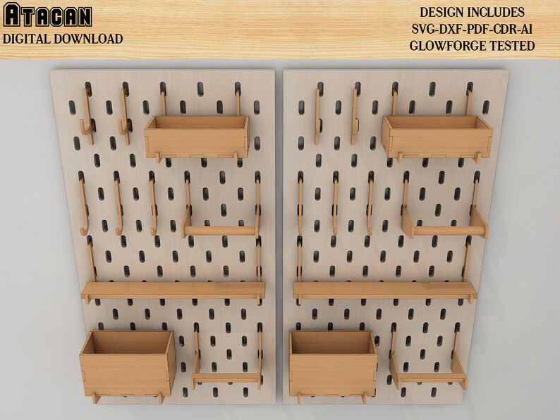 Pegboard and Accessories Laser Cut SVG Files Peg Board Etsy Canada