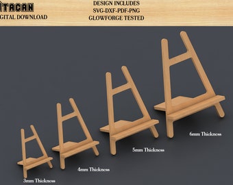 Laser geschnittene EASEL Ständer / einfach zu Glowforge Dateien und Laser geschnittene Dateien zu verwenden / 4 Größen und Dicken / 363