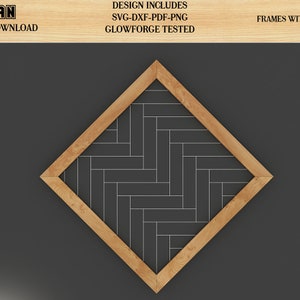 Patterns for Glowforge svg Herringbone Diamond Tile Brick Roof and Wood lines Pattern laser cut files 156 image 3