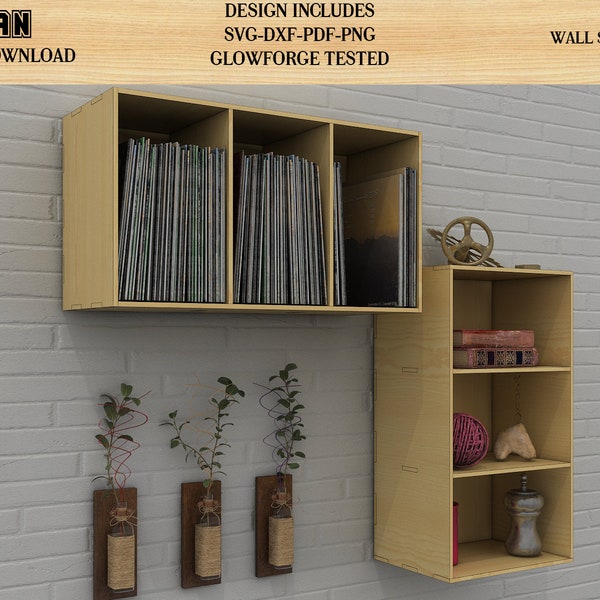 Book wallshelves SVG cut plans, Wooden Box Shelf, DIY floating wall Shelf,  217