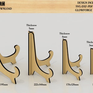 3mm Laser Cut Easels Plate Holders, Frame Holder, Photo Frame Display,  Glowforge Laser Cut Svg File 033 