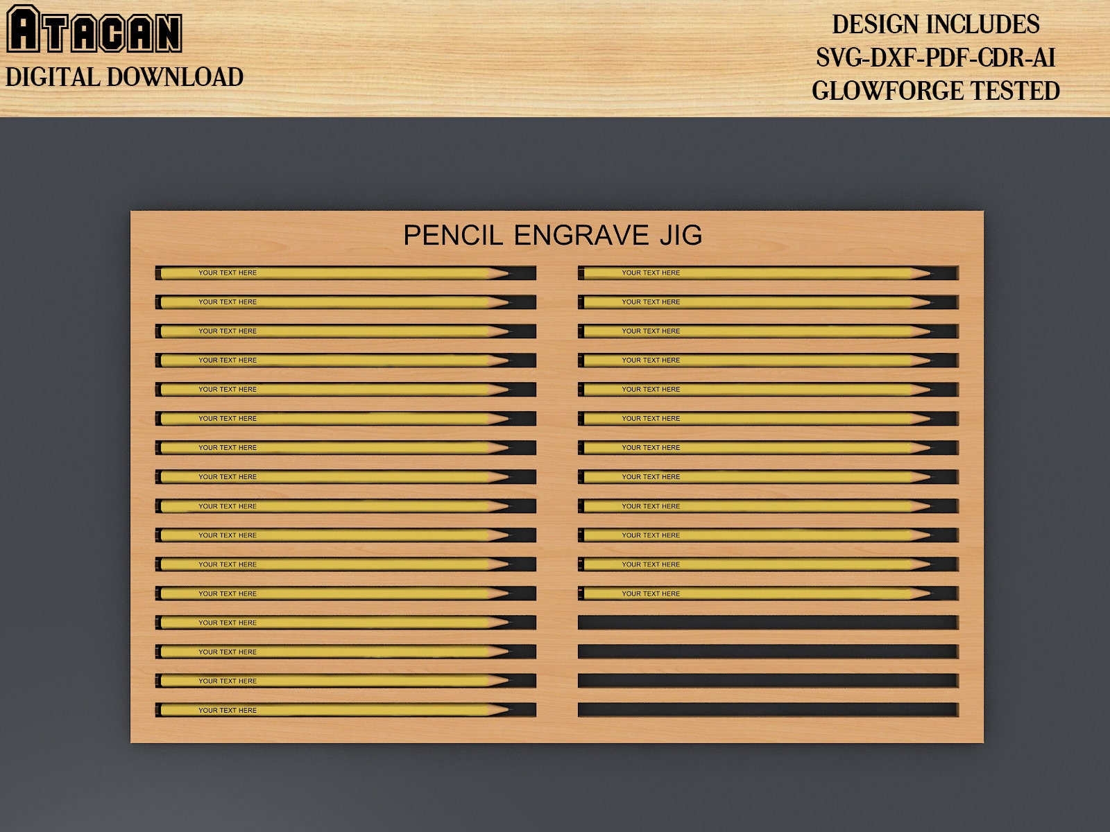 Pencil Jig SVG File / Digital Pencil Jig File / Easy to Use Etsy