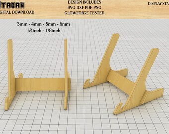 Soporte de placa de marco de plato / Archivos SVG de caballete / Soporte de exhibición de placa Madera contrachapada / Soporte de foto de libro archivo cnc de corte láser 249