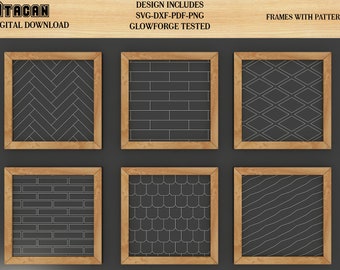 Patterns for Glowforge svg Herringbone Diamond Tile Brick Roof and  Wood lines Pattern laser cut files 156