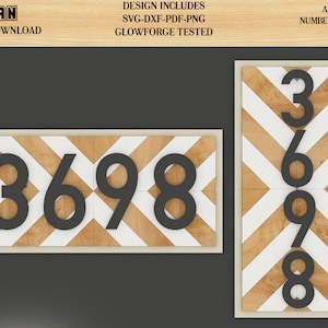 Address Sign Laser SVG Files Wood Quilt for Glowforge - Barn quilt SVG - Chevron, Aztec, Southwest, Arrow designs 169