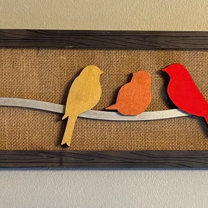 Bird on a Wire Wooden art piece, Farmhouse decor, bird decor