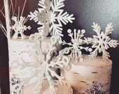 Rustic Farmhouse 3-D Snowflake Set of 5 Painted or Unpainted DIY