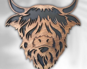 Highland Cow Decor Tiered Tray Decor or Custom Piece Laser cut from 1/4” plywood