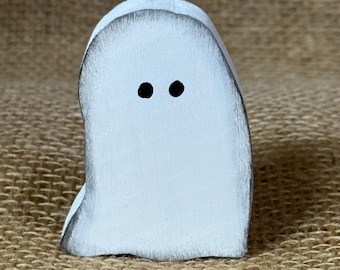 3D  Ghost Solid Wood Halloween Ghost Decor Tiered Tray
