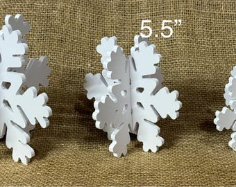 3D Snowflake Set: 3 Piece Tiered Tray Decor