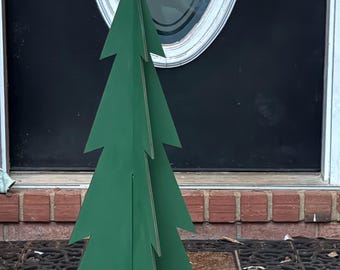 3D Wooden Christmas Tree: Laser Cut Holiday Decor 33” Tall