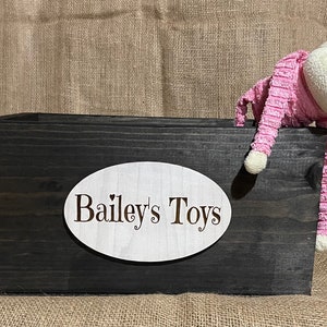 Personalized Solid Wood Toy Box: Farmhouse Style Engraved Pet Toy Storage