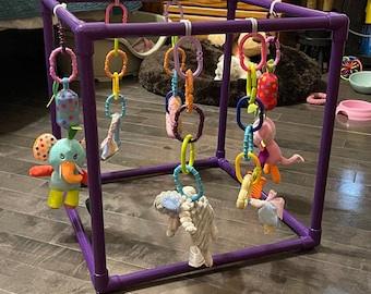 XTRA Small Puppy Play Gym: BPA Free PVC, 6 Hanging Toys