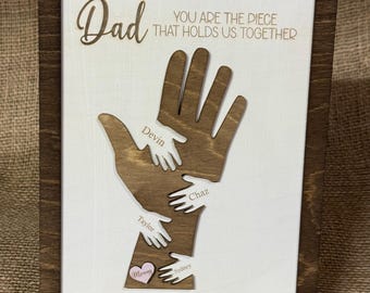 Personalized Father's Day Wooden Sign: Laser Cut Dad Gift