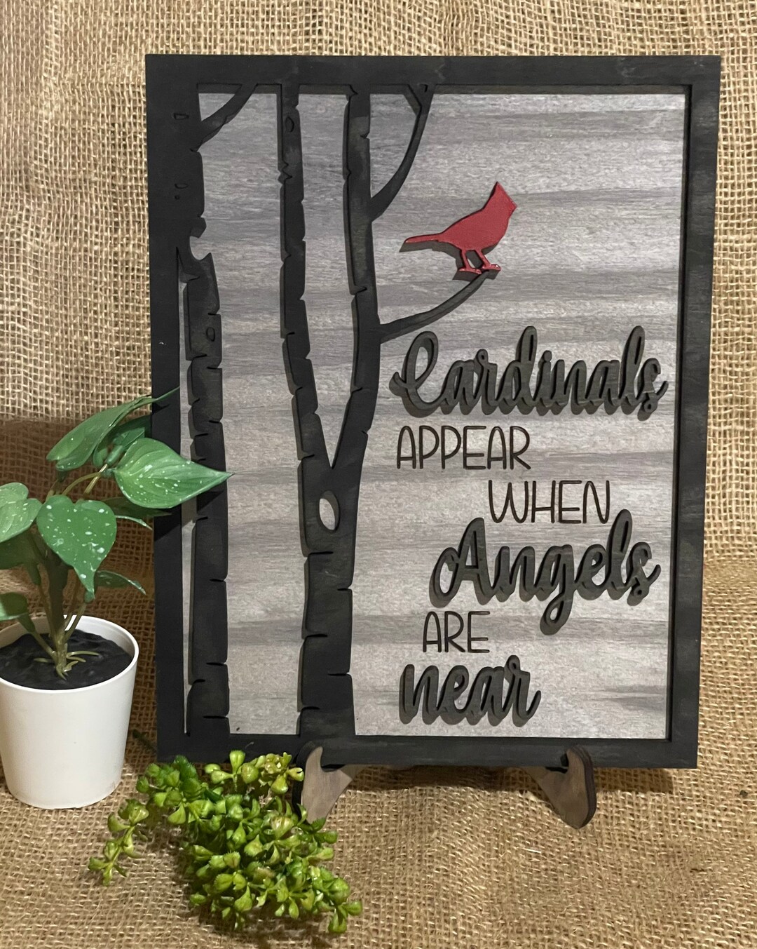 Rustic Farmhouse Red Cardinal Memorial Sign When Cardinals Appear ...