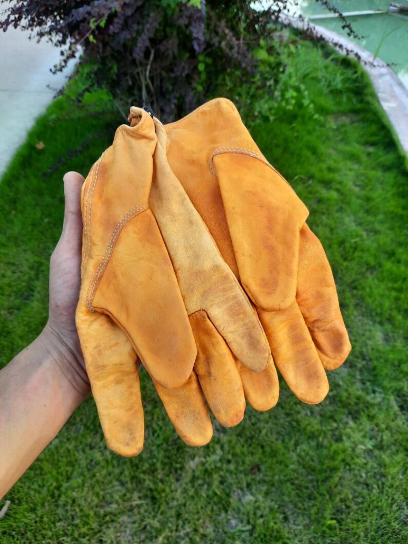 Bushcraft Leather Gloves Genuine Calf Leather Fireproof Etsy