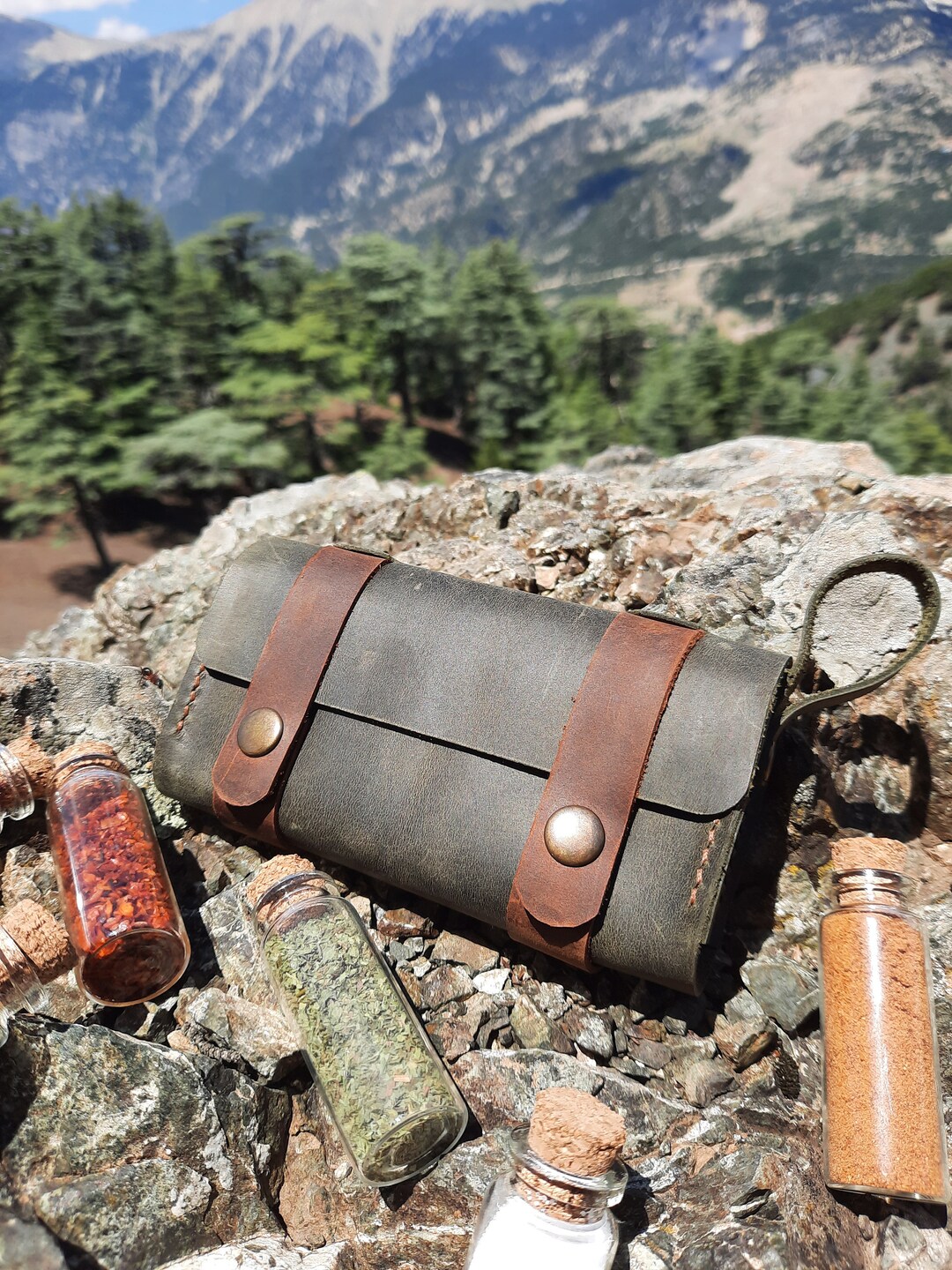 Spice Kit, Camping Spice Bag, Bushcraft Spice Rack, Handmade Leather