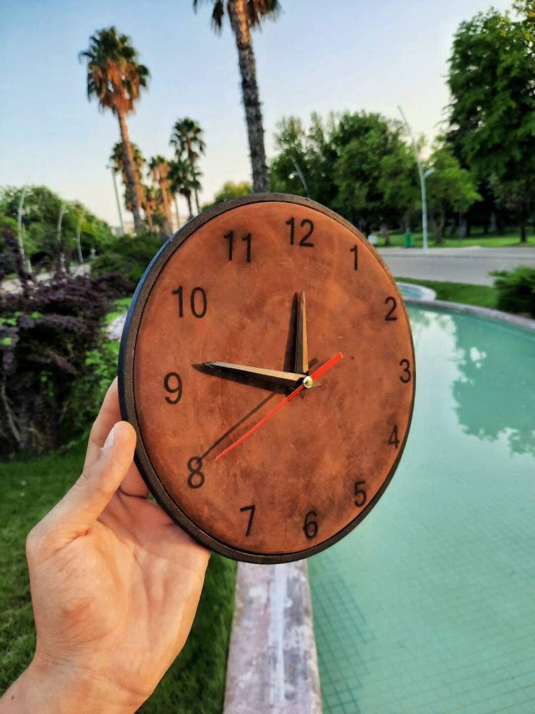 Handmade Genuine Leather Wall Clock, Premium Wall Clock, Premium Wall