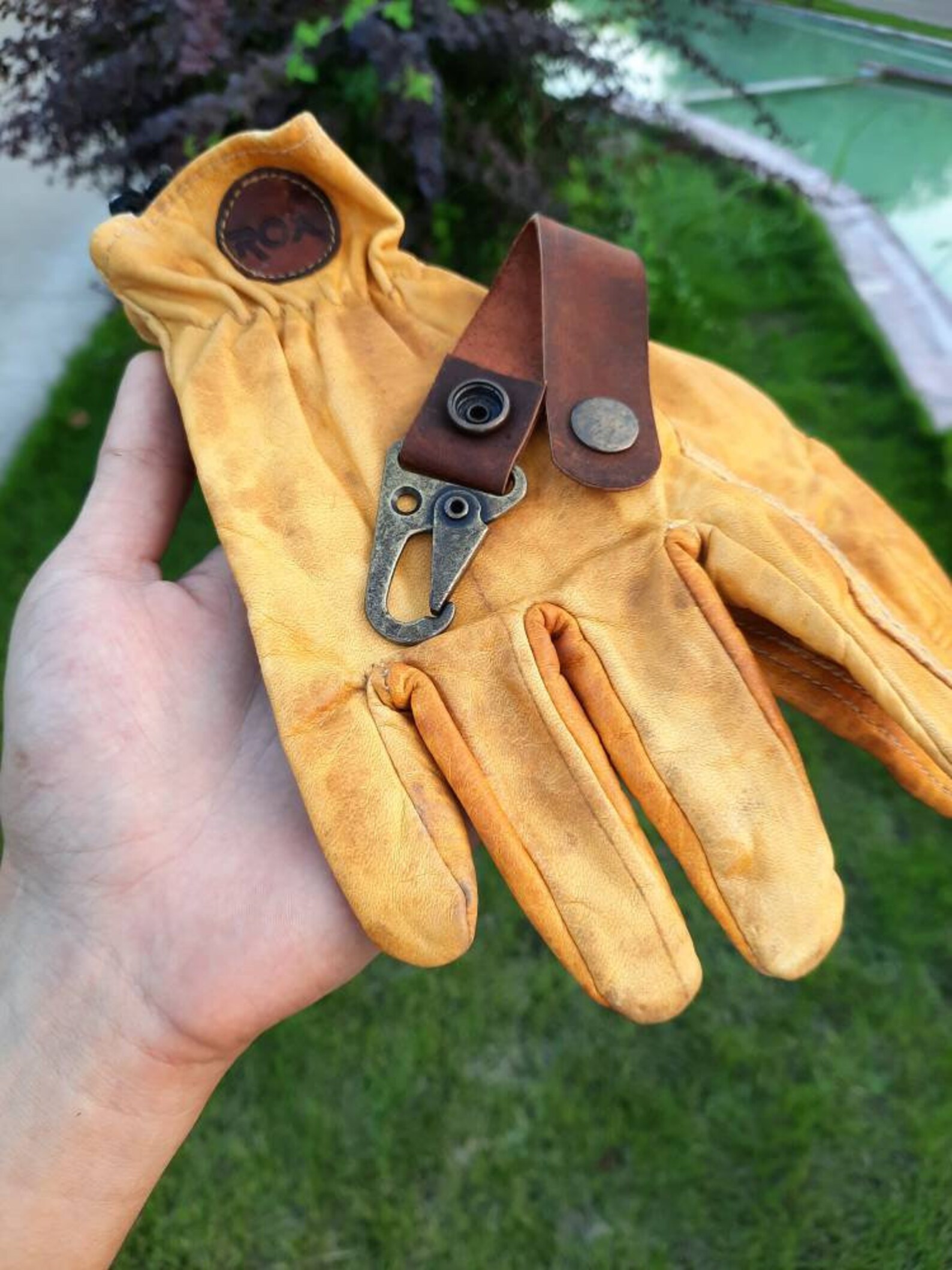 Bushcraft Leather Gloves Genuine Calf Leather Fireproof Etsy