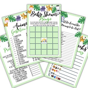 Baby Animal Baby Shower Games | Green