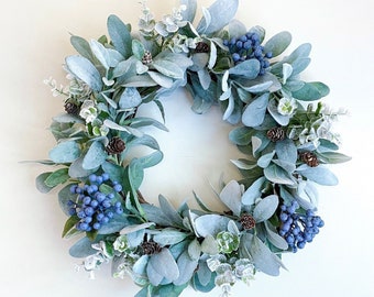 Blue Christmas Wreath - Etsy