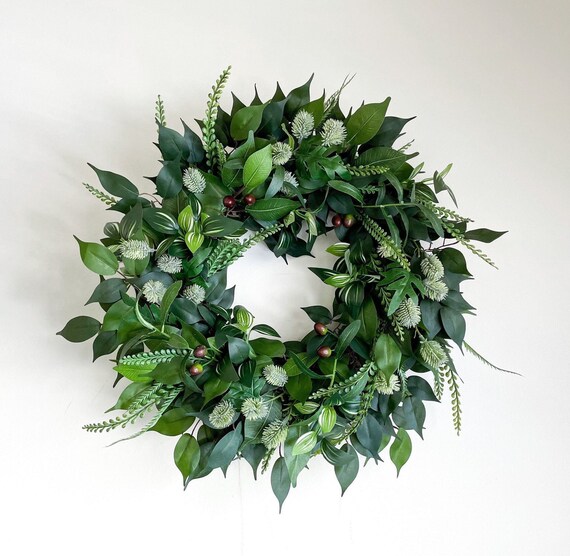 Everyday Wreath for Front Door-mixed Eucalyptus Wreath-summer Spring Wreath-all  Greenery Wreath-year Round Indoor Wreath-all Season Wreath 