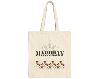 Filipino tote bag, Mabuhay, Canvas tote, reusable bag, Filipino Pride, cultural gift, sustainable gift, Filipino Pride Tote, Pinoy Gift