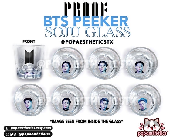 BTS Proof Soju Peeker Glass RM Jin Suga J-hope Jimin V Jungkook 