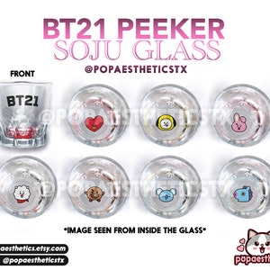 BT21 Peeker Soju Glass | Tata | Chimmy | Cooky | RJ | Shooky | Koya | Mang | Fanmade