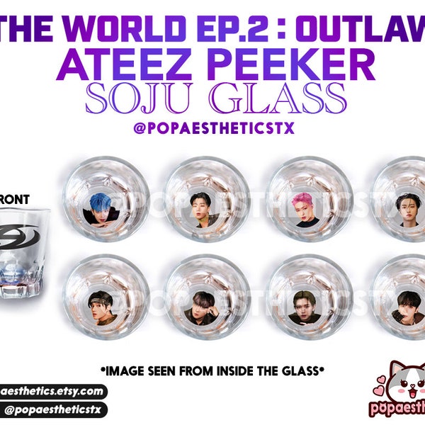 ATEEZ Bouncy Era Peeker Soju Glass| Hongjoong | Seonghwa | Yunho | Yeosang | San | Mingi | Wooyoung | Jongho | Fanmade Ateez Shot Glass