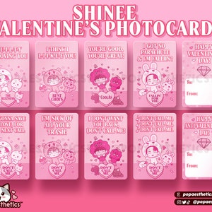 SHINee Valentine&#39;s Day Cards with Anti-Valentine&#39;s Day Option | Photo Cards (Double Sided) | Taemin | Minho | Key | Onew | Fanmade