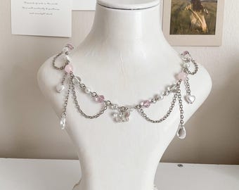Amethyst Stone Necklace, Moonstone, Butterfly, Hearts