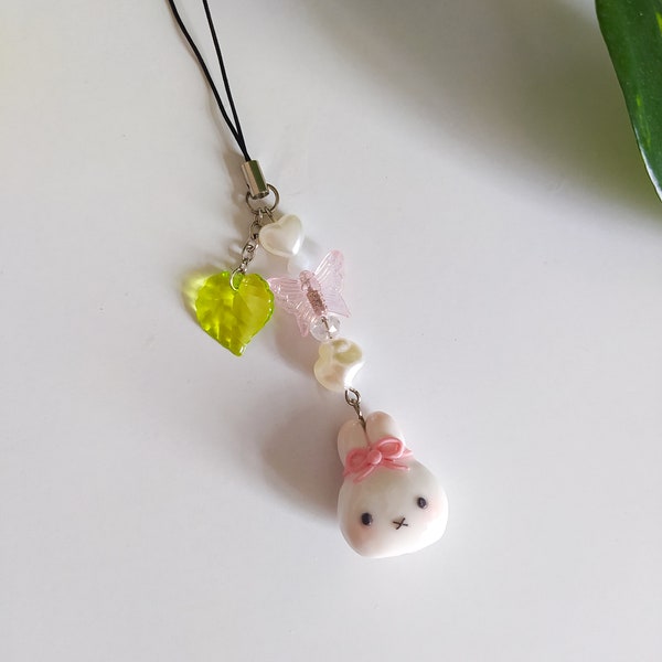 Miffy charm ,polymer clay miffy, Cute Phone Charm