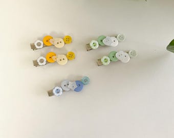 Handmade Pastel Button Hair Clip: Y2K Charm Snap Clip