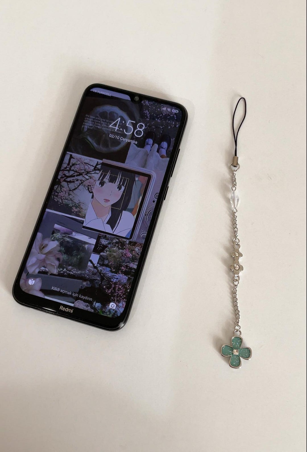 Breloque Téléphone Sawako Trèfle à Quatre Feuilles – Ornement Anime – Pour Cosplay, Voiture, Décoration – En Alliage – Couleur Or