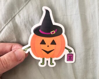 Trick or Treat Jack O'Lantern Halloween Sticker