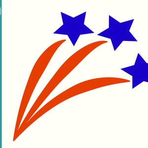 Patriotic Fireworks SVG cut file - Shooting Stars Clip Art - Fourth of July svg - July 4th clip art - patriotic clip art